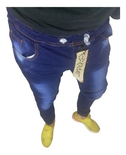 Pantalón Jogger Deslavado Azul Obscuro Hombre