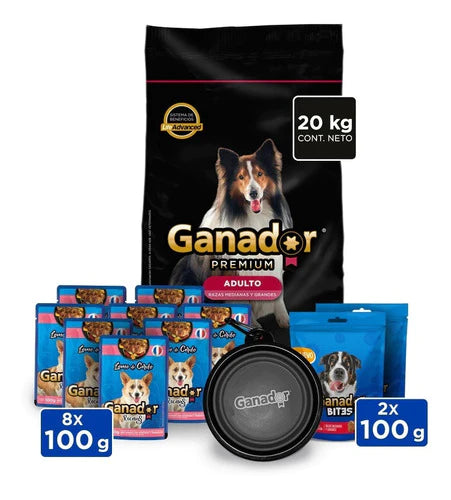 Alimento Para Perro Ganador Premium 20kg + Paquete Regalo