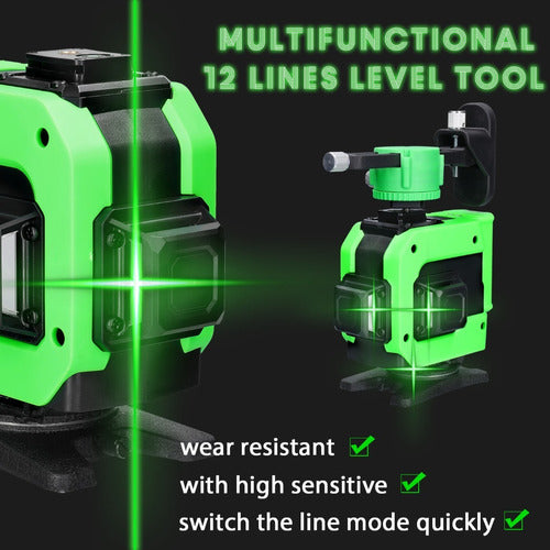 Kkmoon Nivel Laser Multifuncional 12 Líneas 3° Autonivelante