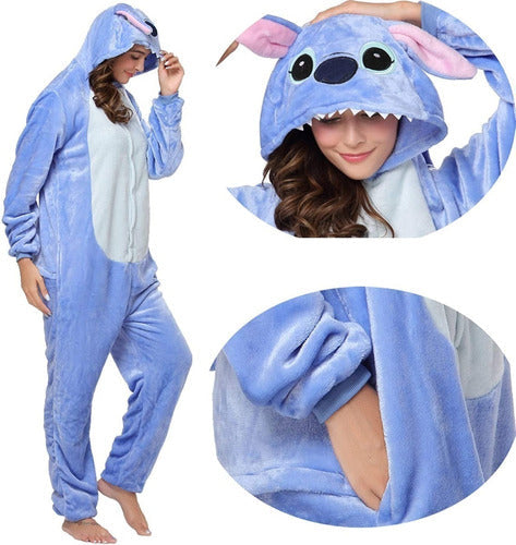Pijama Mameluco Disfraz Cosplay Stitch Adulto