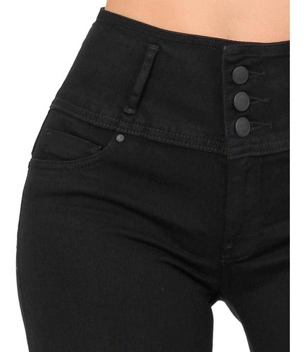 Jeans Furor Mujer 20101771 Negro Mezclilla Stretch