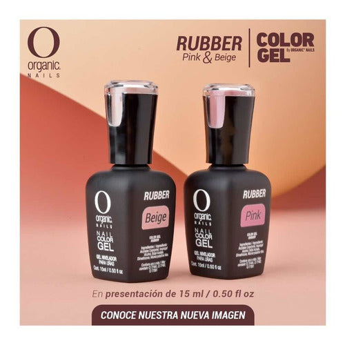 Kit Rubber Pink & Beige Color Gel By Organic Nails.