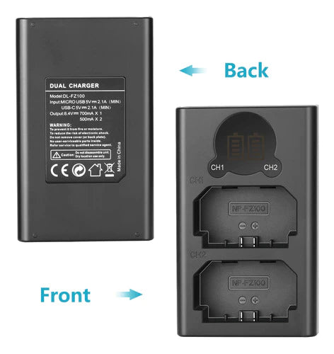Cargador Usb Dual Neewer Para Batería Sony Np-fz100 A9 A7iii