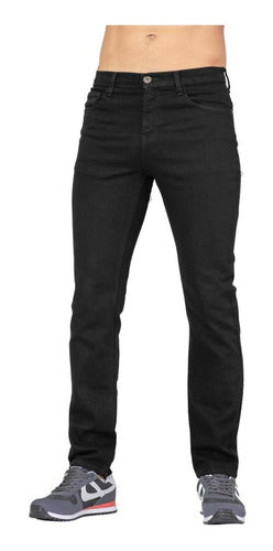 Jeans Básico Hombre Stfashion Negro 51003605 Mezclilla Stret