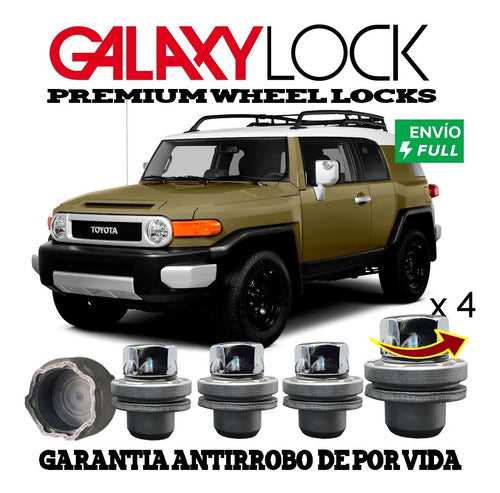 4 Tuercas De Seguridad Toyota Fj Cruiser 12 X 1.5 Galaxylock