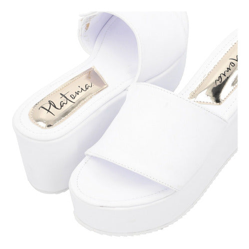 Sandalia De Plataforma Casual Color Blanco Para Mujer