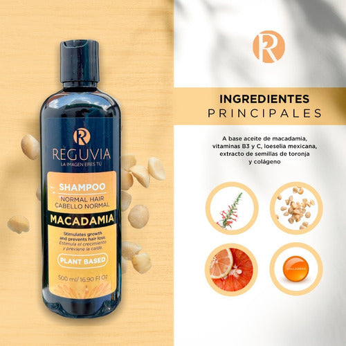 Shampoo Macadamia Anticaída Profesional Reguvia 500ml