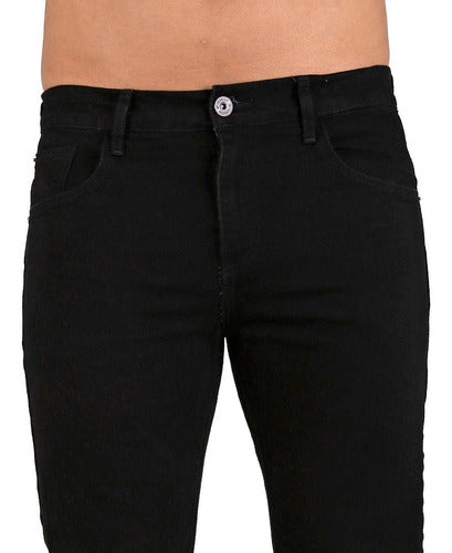 Jeans Básico Hombre Stfashion Negro 51003840 Mezclilla
