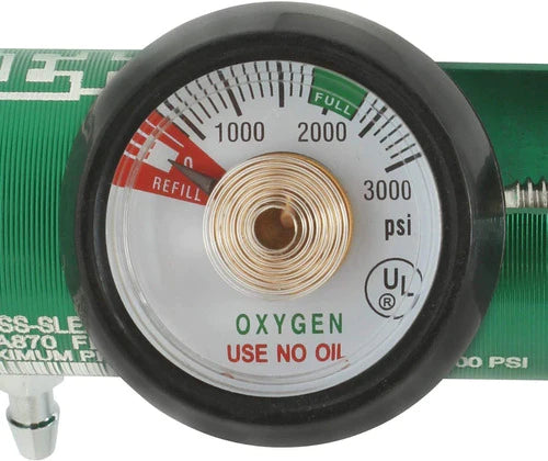 Regulador De Oxígeno De Cobre De 19 Cm + Tubo + Botella
