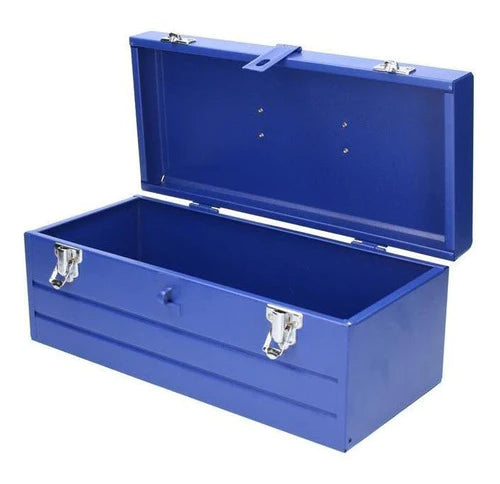 Caja Porta Herramientas Metálica Azul Reforzada Con Charola