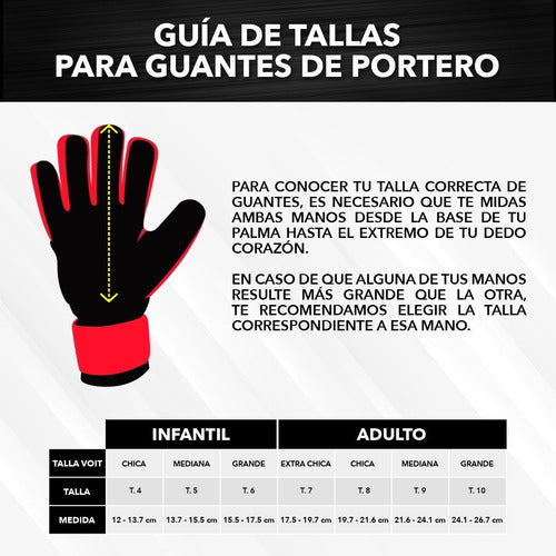Guantes Voit Portero Fútbol Raptor C/ Varilla Finger Protect