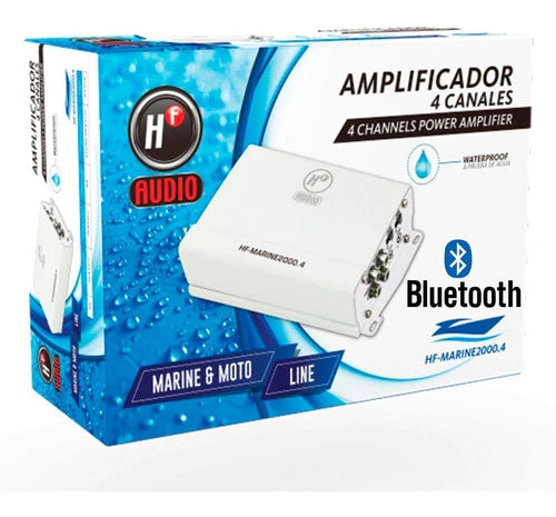 Nuevo! Amplificador Marino Bluetooth Mini Clase A/b 4 Canales 400w Hf Audio