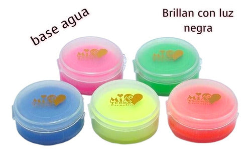 Maquillaje Pintacaritas Neon Pastillero Base Agua Kit 6 Pzas