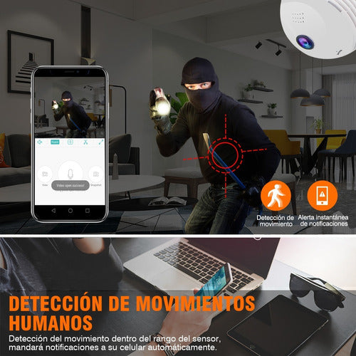 Foco Inteligente Con Cámara Espía Wifi Seguridad Vigilancia