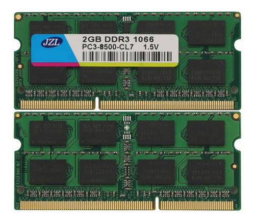 2pza 2gb Laptop Memoria Ram Ddr3 Pc3-8500s 1066mhz Sodimm