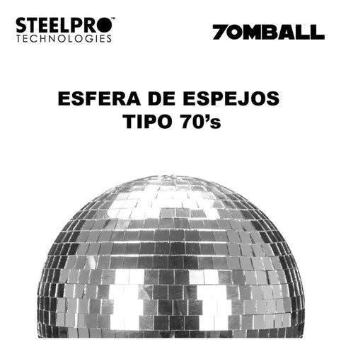 Esfera De Espejos Y Motor Steelpro 70m-ball Retro Motorizada
