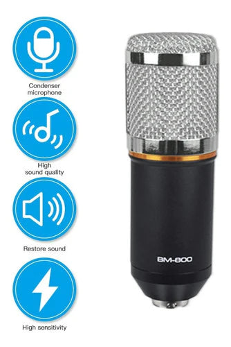 Bm-800 Condenser Microphone Usb Sound Card Stand Set