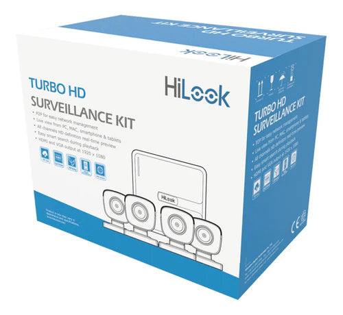 Kit Videovigilancia Hilook 4 Camaras 1mp 720 + Hdd 500gb