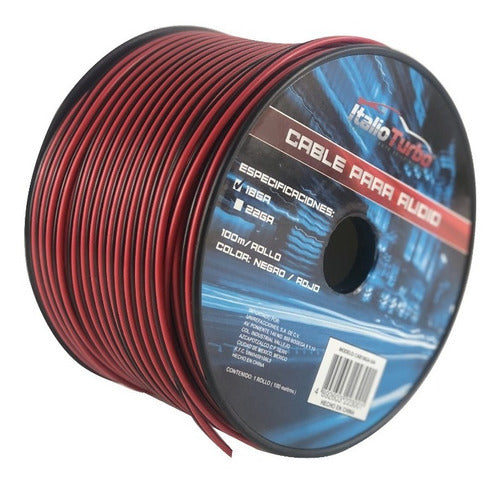 Cable De Audio Para Bocina Bicolor (negro/rojo) Calibre 18,