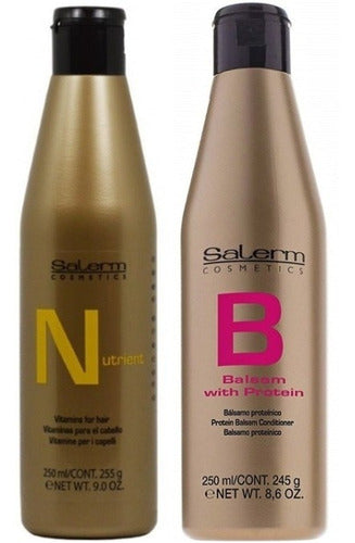Salerm Set Shampoo De Nutrición/anticaida Y Bálsamo Proteina