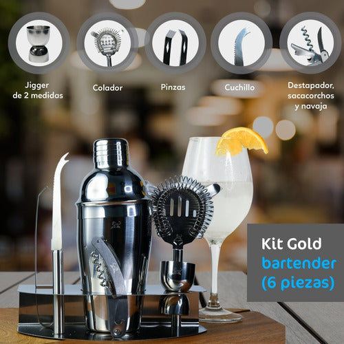 Kit Cocteleria Bartender Kit Mixiologia Utensilios Para Bar