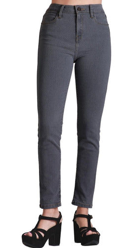 Jeans Básico Mujer Stfashion Gris 51003814 Mezclilla Stretch