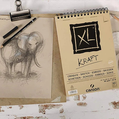 Cuaderno De Dibujo Papel Kraft Canson Album Xl 29.7x42cm 60h