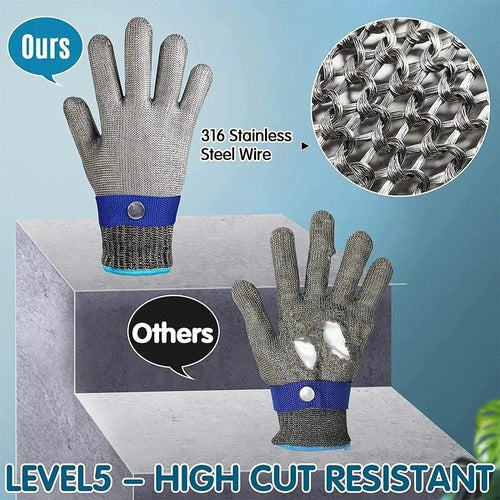 Cut Resistant Gloves Stainless Steel Butcher L