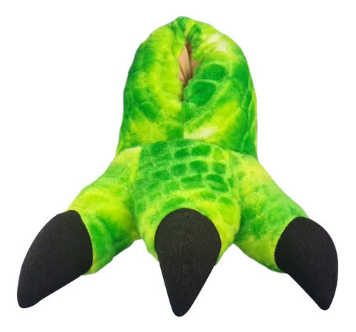 Pantufla Para Niño Niña Figura Garra Dragon Dinosaurio Verde