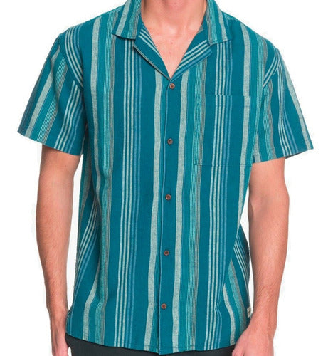 Camisa Quiksilver Hombre Azul Thehem Hawaiana Eqywt03992bsm3