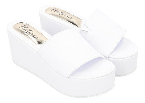Sandalia De Plataforma Casual Color Blanco Para Mujer