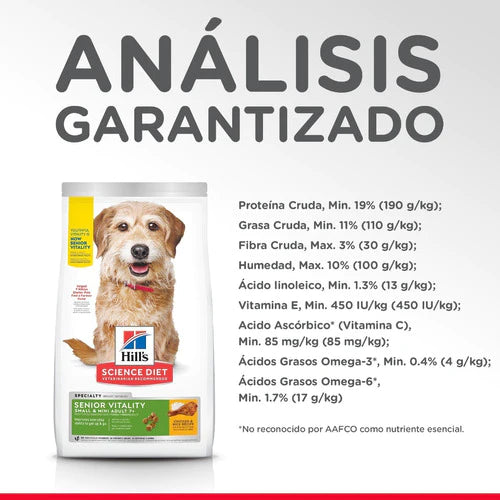 Alimento Hill's Youthful Vitality 7+ Small Bites Perro 1.6kg