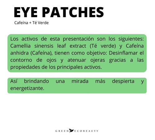 Eye Patches De Cafeína Y Té Verde