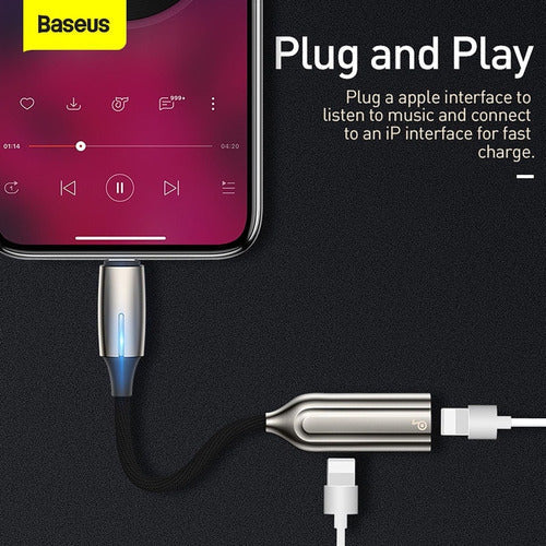 Adaptador iPhone Baseus L55 2 Conectores 11 Pro Max Xr 8