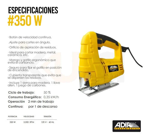 Sierra Caladora Profesional Eléctrica 350 W Adir 811