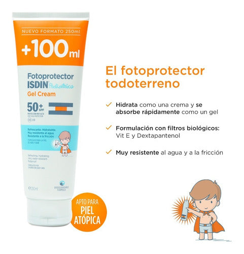Isdin Fotoprotector Gel Cream Pediatrics Spf 50+, 250 Ml