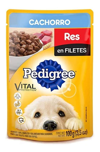 40 Sobres De Pedigree Res Filetes 100 Gr C/u Para Cachorro