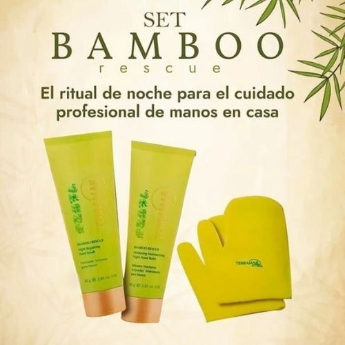 Set Bamboo Rescue Terramar Exfoliante + Bálsamo + Guantes