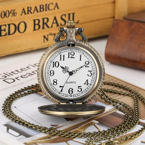 Reloj De Bolsillo El Principito,cadena, Morral De Terciopelo