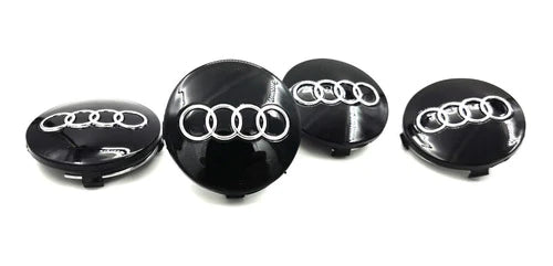 4 Tapas Centro De Rin Audi A3 A4 A6 60mm, Color Negro