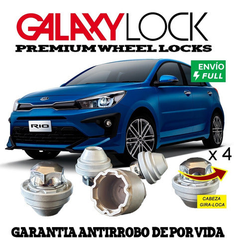 Set 4 Birlos Galaxylock 12 X 1.5 Kia Rio - Envío Full!