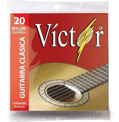Encordadura Para Guitarra, Nylon Negro Con Borla 20 Victor