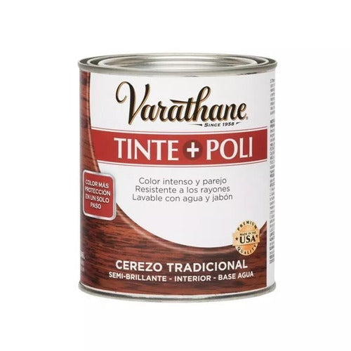 Tinte + Poliuretano Varathane Cerezo Tradicional 0,946lts