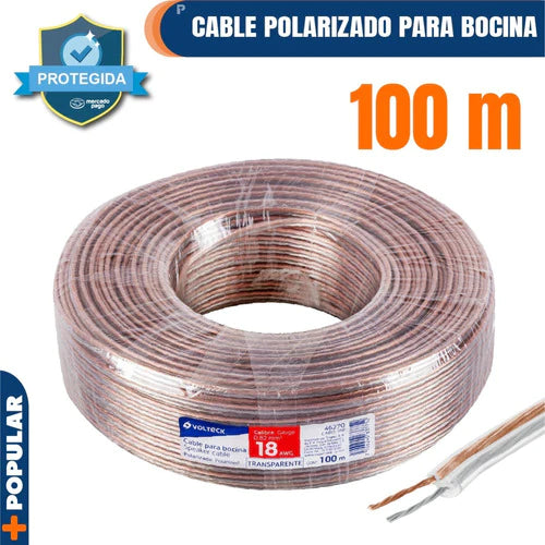 Rollo 100m Cable Polarizado Transp. P/bocina 18awg  46270