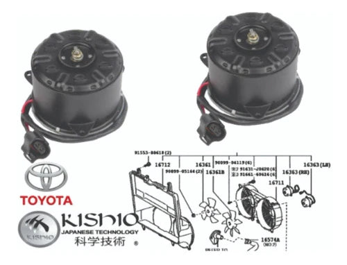 2 Motores Ventilador Auxili/principa Toyota Hiace 2.7l 04-11