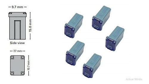 Fusible Fmm Tipo Micro Muela 20 Amp (azul)  (5 Piezas)