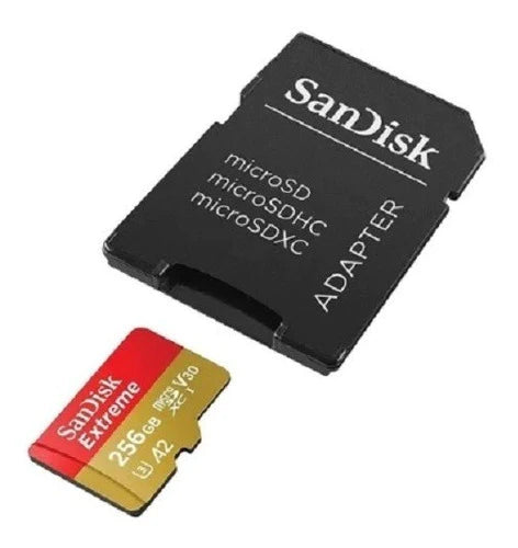 Memoria Micro Sd Sandisk Extreme 256gb Gopro 4k A2 U3 Dron