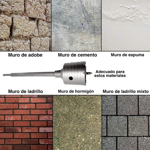 Kit De Brocas De 30/40/50mm P/pared De Cemento O Concreto 3u