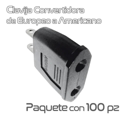100 Pack Clavija Convertidora Europeo - Americano Cargador