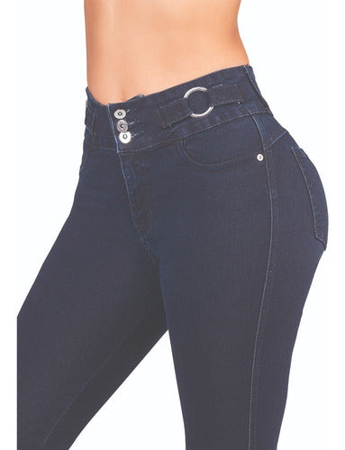 172-97 Pantalón De Mezclilla Dama Jeans Skinny De Tiro Medio